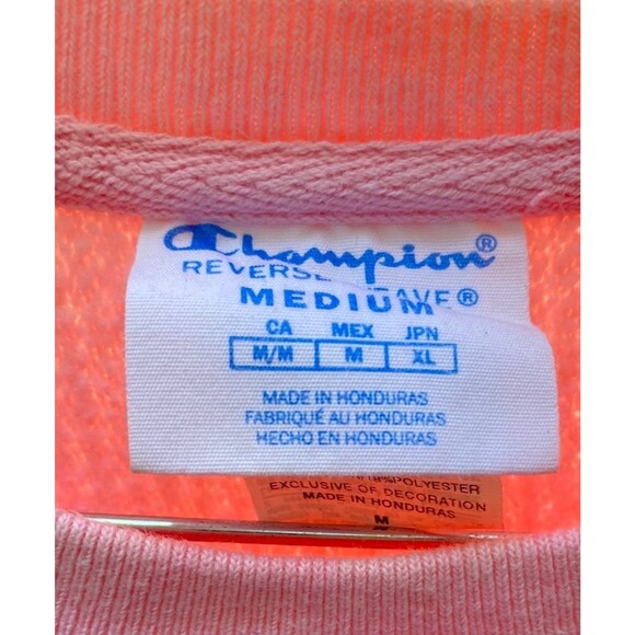 Vintage Champion Women's Reverse Weave Baby Pink Crew sweatshirt Size M - Picture 6 of 7